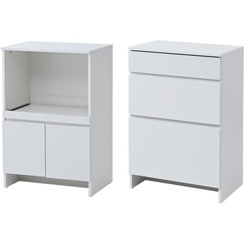 キッチンカウンター キッチンラック 2点セット レンジ台 & 引き出し YAMAZEN(山善)