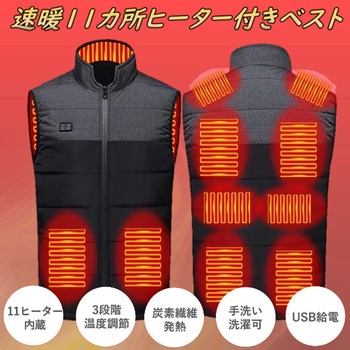 電熱ベスト 11箇所発熱 SHB-5 +sbt07-b20000mAhバッテリー さくら電子