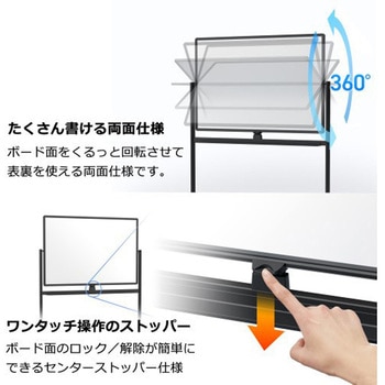 PWT2 脚付ホワイトボード 両面タイプ ブラックフレーム(組立サービスなし) プラス(VISION)