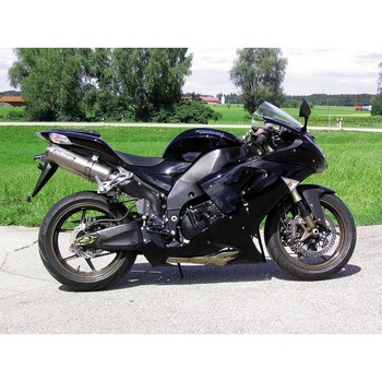 スリップオンマフラー セット Y-パイプ付 ーチタンー オーバル Q2 EURO公道走行認可 for NINJA ZX-10R(06-07) BODIS (ボディス)