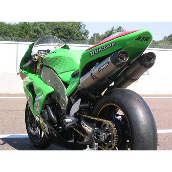 スリップオンマフラー セット Y-パイプ付 ーチタンー オーバル Q2C EURO公道走行認可 for NINJA ZX-10R(06-07) BODIS (ボディス)
