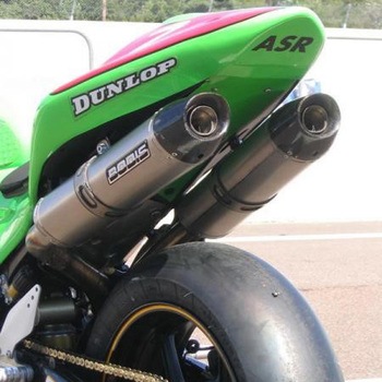 スリップオンマフラー セット Y-パイプ付 ーチタンー オーバル Q2C EURO公道走行認可 for NINJA ZX-10R(06-07) BODIS (ボディス)