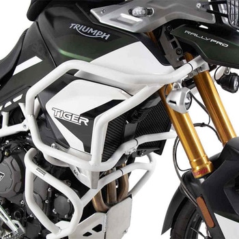 タンクガード「Rally」， ホワイト， Triumph Tiger900 / Tiger850 HEPCO&BECKER (ヘプコ&ベッカー)