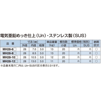 マルチハンガー付属品 電気亜鉛めっき仕上げ (ユニクロ) 南電機