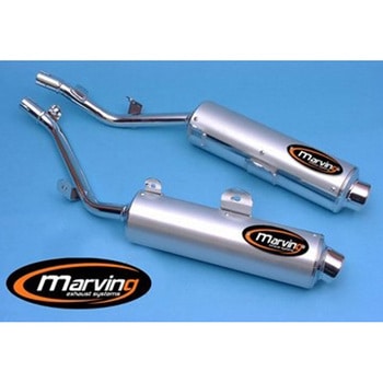 デュアルマフラー Amacal &Oslash； 100 クロム + アルミニウム Aprilia 650 PEGASO (92-96 Marving Exhaust (マービングエキゾースト)