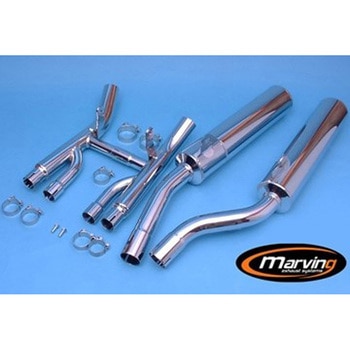 デュアルマフラー Cylindrical &Oslash； 100 クロム Suzuki GSX 1100 G 91 Marving Exhaust (マービングエキゾースト)