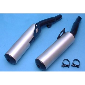 デュアルマフラー Cylindrical &Oslash； 100 ブラック + アルミニウム Marving Exhaust (マービングエキゾースト)