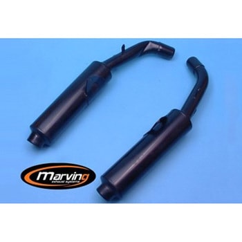 デュアルマフラー Cylindrical &Oslash； 100 ブラック Honda CBR 1000 F (86-88) Marving Exhaust (マービングエキゾースト)