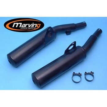 デュアルマフラー Cylindrical &Oslash； 100 ブラック Yamaha FJ 1200 87 Marving Exhaust (マービングエキゾースト)