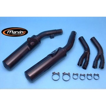 デュアルマフラー Cylindrical &Oslash； 110 ブラック Honda VFR 750 F (86-87) Marving Exhaust (マービングエキゾースト)