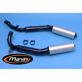 デュアルマフラー Edr ブラック + アルミニウム Honda XLV 750 R Marving Exhaust (マービングエキゾースト)