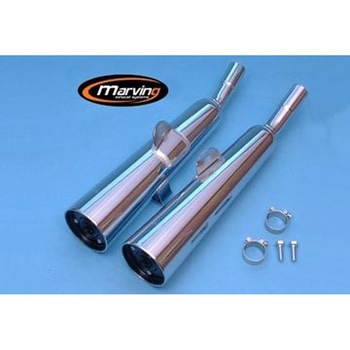 デュアルマフラー Marvi クロム Honda CM 125 C Marving Exhaust (マービングエキゾースト)