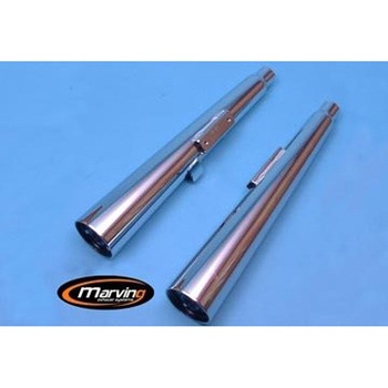 デュアルマフラー Marvi クロム Honda CM 400 C CUSTOM - Marving Exhaust (マービングエキゾースト)
