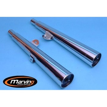 デュアルマフラー Marvi クロム Honda CX 500 C CUSTOM - Marving Exhaust (マービングエキゾースト)