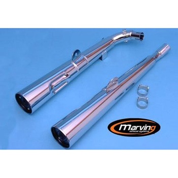 デュアルマフラー Marvi クロム Honda VT 500 E Marving Exhaust (マービングエキゾースト)