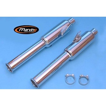 デュアルマフラー Marvi クロム Kawasaki VN 750 TWIN - Marving Exhaust (マービングエキゾースト)