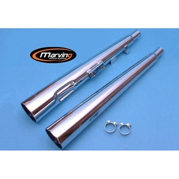 デュアルマフラー Marvi クロム Suzuki GSX 250 Marving Exhaust (マービングエキゾースト)