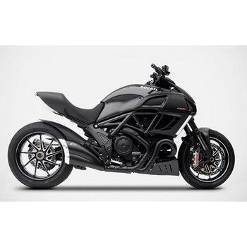 ブラックステンレススチール EURO 3 HOM. スリップオン + カーボンエンドキャップ DUCATI DIAVEL (2011-2018) - ZARD (ザード)
