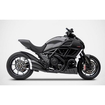 ブラックステンレススチール レーシング + カーボンエンドキャップ DUCATI DIAVEL (2011-2018) - ZARD (ザード)