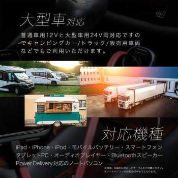 PD45WのType-C、QC18WのUSBType-A搭載車載充電器 ブラック OWLTECH(オウルテック)