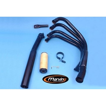フルシステム 4/1 レーシング ブラック Kawasaki Z 1100 GP I-II Marving Exhaust (マービングエキゾースト)