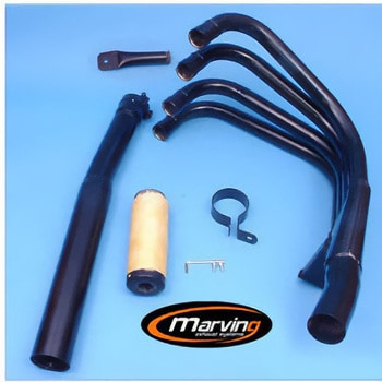 フルシステム 4/1 レーシング ブラック Kawasaki Z 750 GP Marving Exhaust (マービングエキゾースト)