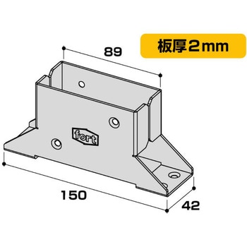 FRT-033 fort黒塗装 2X4用金具ブラケットB2-BK fort 1個 FRT-033