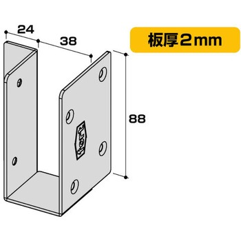 fortユニクロ 2X4用金具ジョイストJ2-UC fort