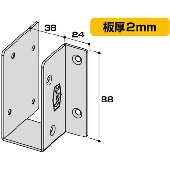 fortユニクロ 2X4用金具ジョイストJ3-UC fort