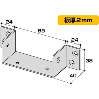 fortユニクロ 2X4用金具ジョイストJ4-UC fort