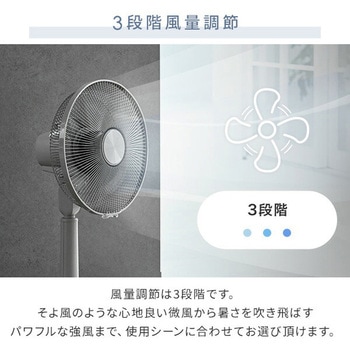 YLT-AG30E(GR) 扇風機 左右首振り 風量3段階 押しボタン 切りタイマー