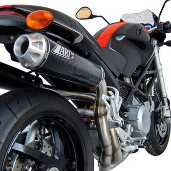 ヘッダキット + 2＞2 ステンレススチール -カーボン スリップオン DUCATI MONSTER S2R 800 (2006-2008) ZARD (ザード)