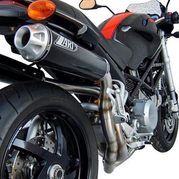 ヘッダキット + 2＞2 ステンレススチール -カーボン スリップオン DUCATI MONSTER S2R 800 (2006-2008) ZARD (ザード)