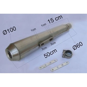 マフラー &Oslash； 40-43-45 Racing Steel ステンレススチール Universal RS 45 Marving Exhaust (マービングエキゾースト)