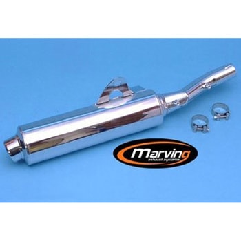 マフラー Cylindrical &Oslash； 110 クロム Honda NTV 650 REVERE (95-96) Marving Exhaust (マービングエキゾースト)