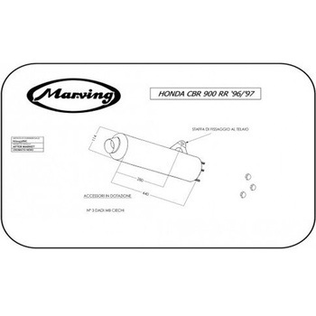 マフラー Cylindrical &Oslash； 114 ブラック Honda CBR 900 RR (96-99) Marving Exhaust (マービングエキゾースト)