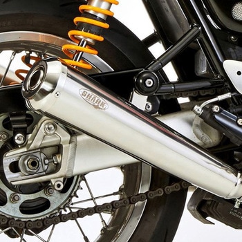 マフラー Retro スリップオンエキゾースト (2-2)  TRIUMPH Thruxton (986ME-2004) Shark (シャーク)