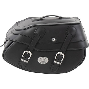 レザーシングルバッグ Buffalo (バッファロー) ビッグ ブラック 右 C-Bow シーボウキャリア用 HEPCO&BECKER (ヘプコ&ベッカー)
