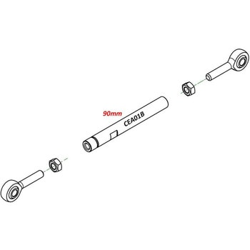 ロッドギアシフトリンク 90mm ブラック - CNC Racing (シーエヌシーレーシング)