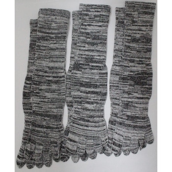 「絹が一番」5本指靴下 3足組 杢 ハヤシ[靴下]