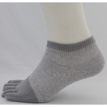 「超純綿」ショート靴下5本指3足組杢 ハヤシ[靴下]
