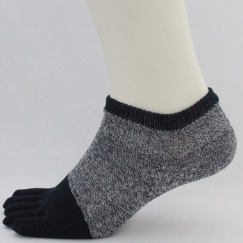 「超純綿」ショート靴下5本指3足組杢 ハヤシ[靴下]