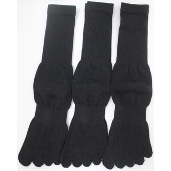 「超純綿」5本指靴下3足組黒大寸 - ハヤシ[靴下]