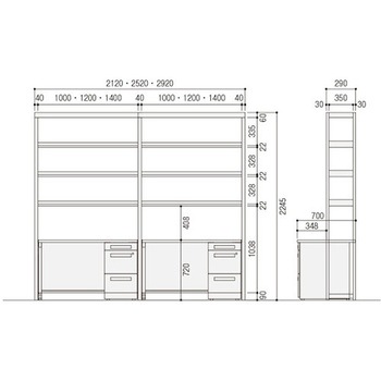 デスク書架単体 トヨスチール(トヨセット)