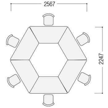 台形テーブル キャスター脚タイプ トヨスチール(トヨセット)