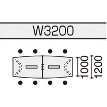会議テーブル WT400 ボート形トレー (配送・組立サービス付き) コクヨ