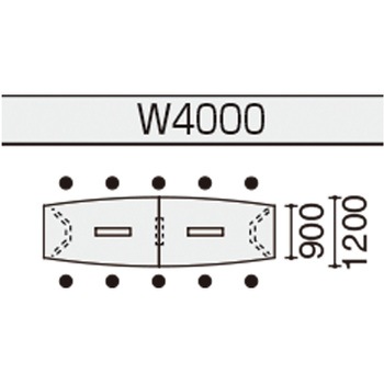 会議テーブル WT400 ボート形トレー (配送・組立サービス付き) コクヨ