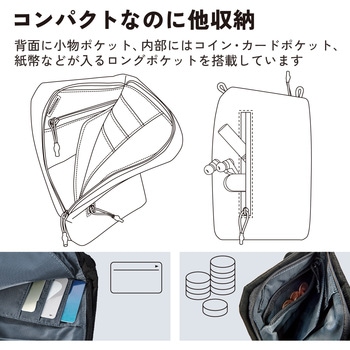 スマホショルダー 斜めがけ ケーブルコード穴付 【～6.7インチ iPhone Android カード類 小銭 小物収納】 エレコム