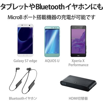 スマホ充電器 AC充電器 microB ケーブル一体型 1.5m エレコム