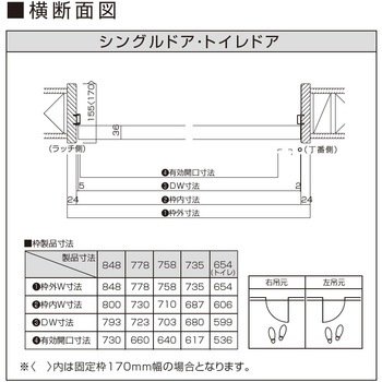 片開きドア用固定枠 155幅 ウッドワン